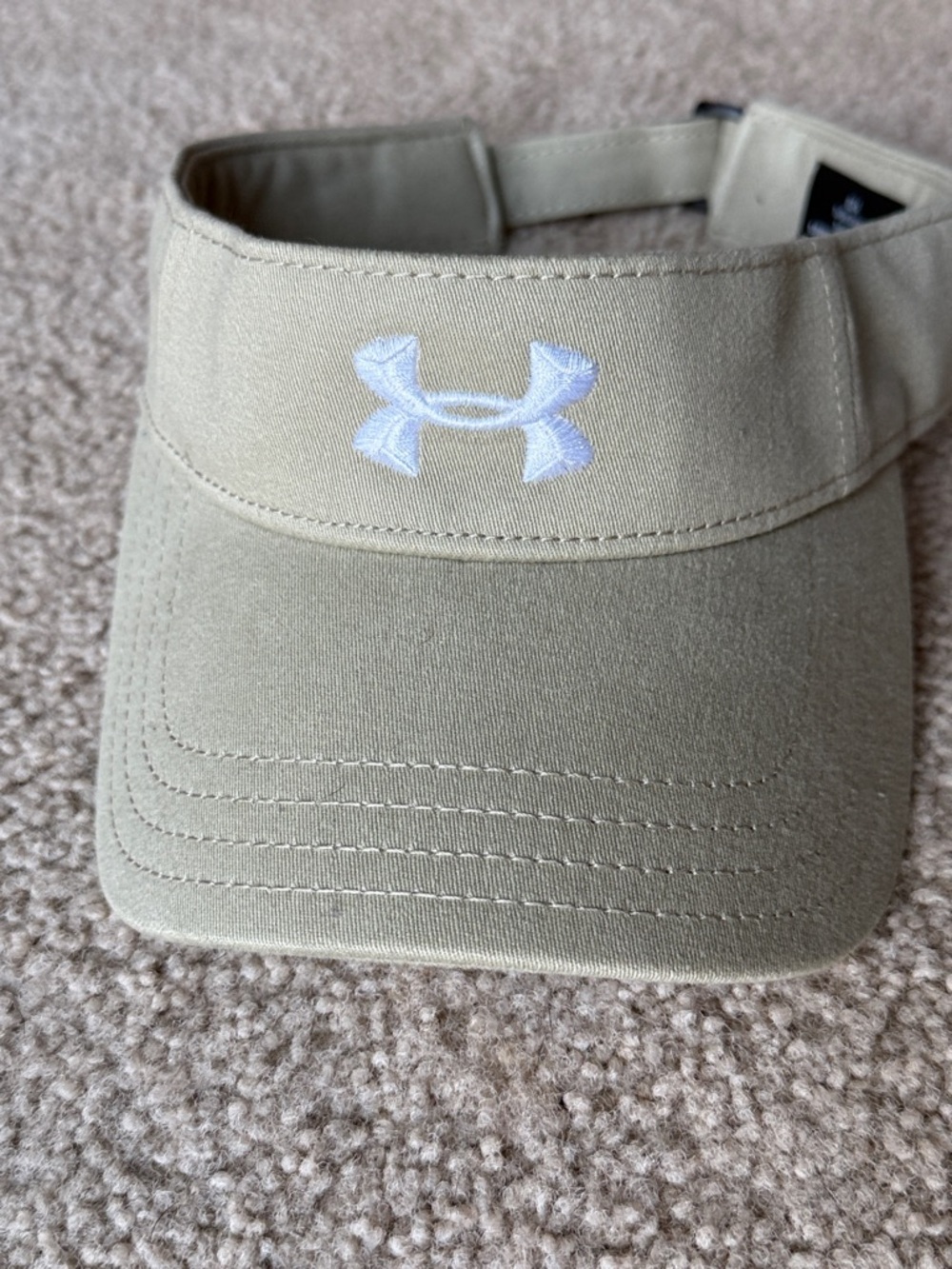 Under Armour Light Khaki Visor with White UA Logo